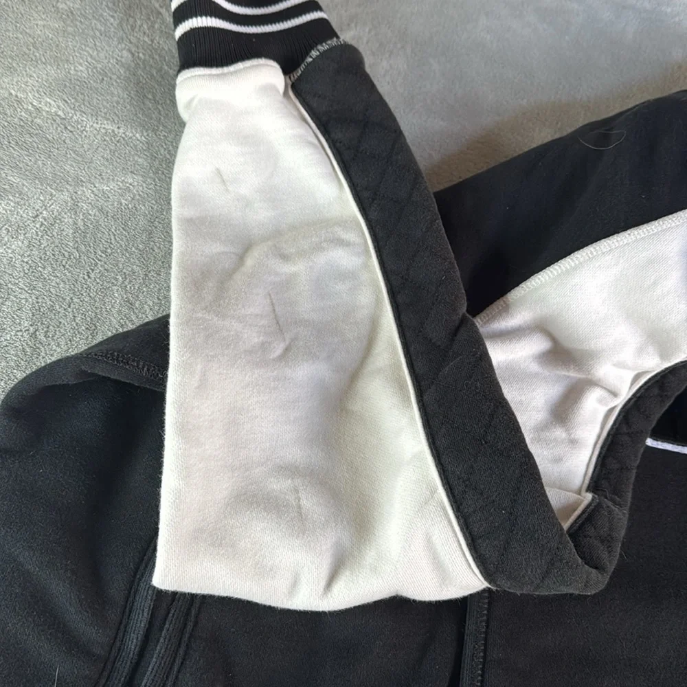 True Religion Black and White Varsity Jacket